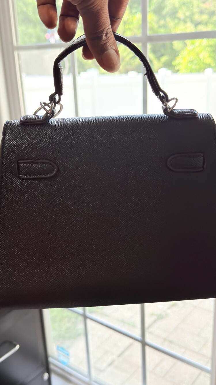 Pixel Art Robot Face Mini Crossbody Bag with Furry Creature Keychain - Picture 3 of 3